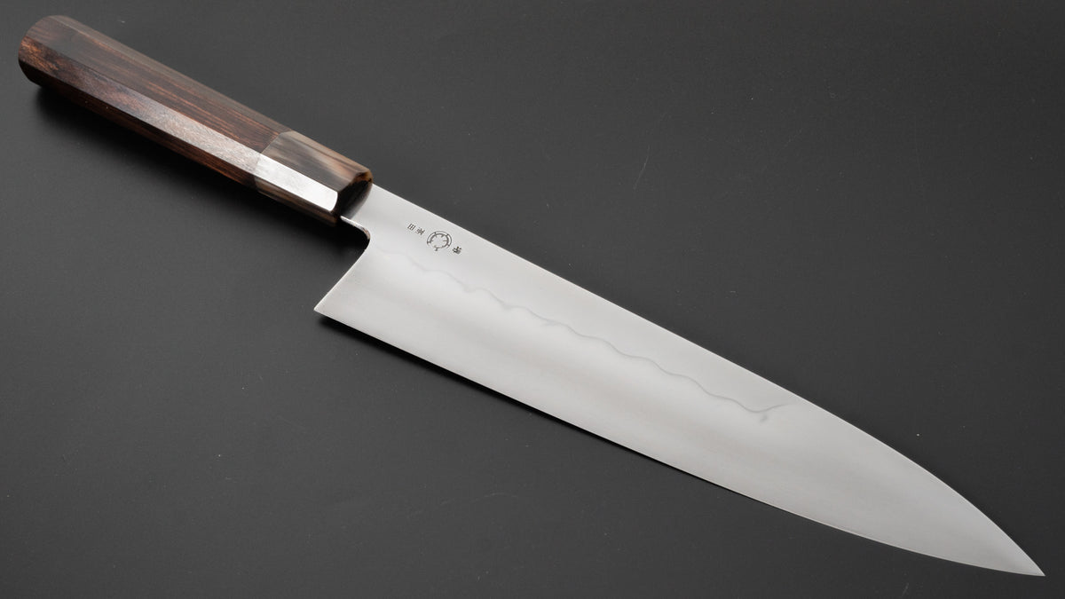 Takada no Hamono Mizu Honyaki White #2 Gyuto 240mm Ebony Handle - HITOHIRA