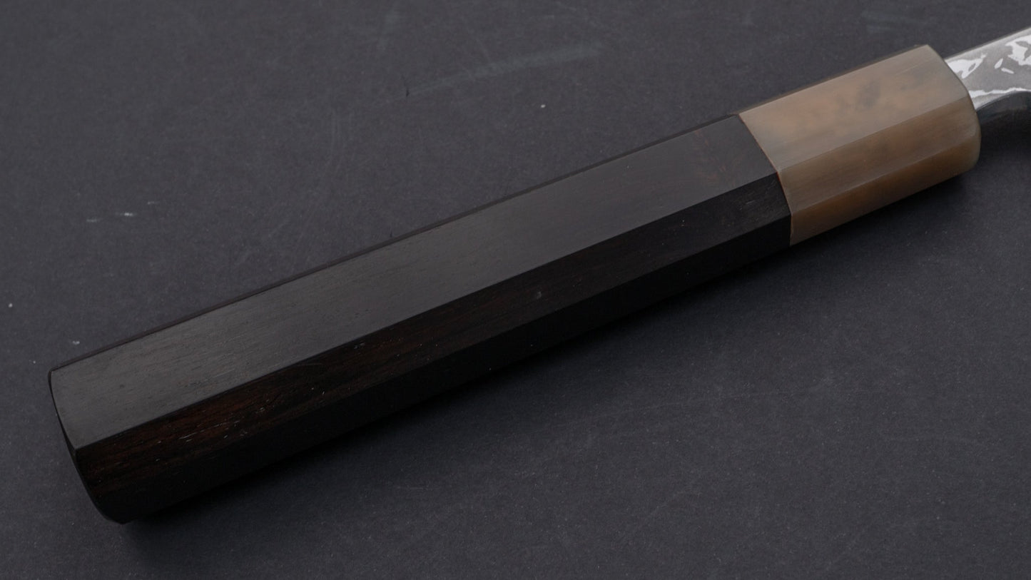 Hitohira Tanaka Mosuke Blue #1 Damascus Sakimaru Takobiki 300mm Taihei Ebony Handle (Saya) | HITOHIRA