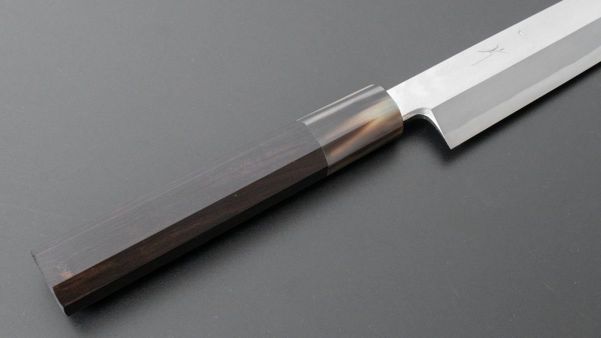 Hitohira Kikuchiyo Manzo Blue #2 Yanagiba 240mm Ebony Handle (Saya) - HITOHIRA