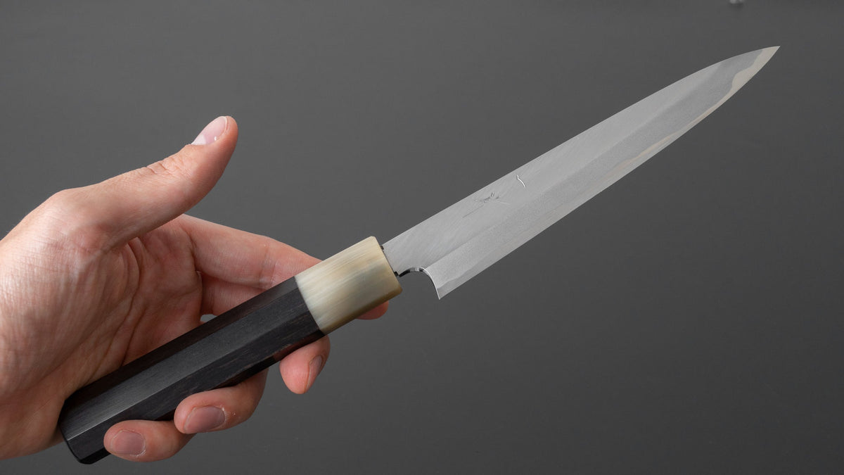 Hitohira Tanaka Kyuzo Blue #1 Migaki Petty 150mm Taihei Ebony Handle - HITOHIRA