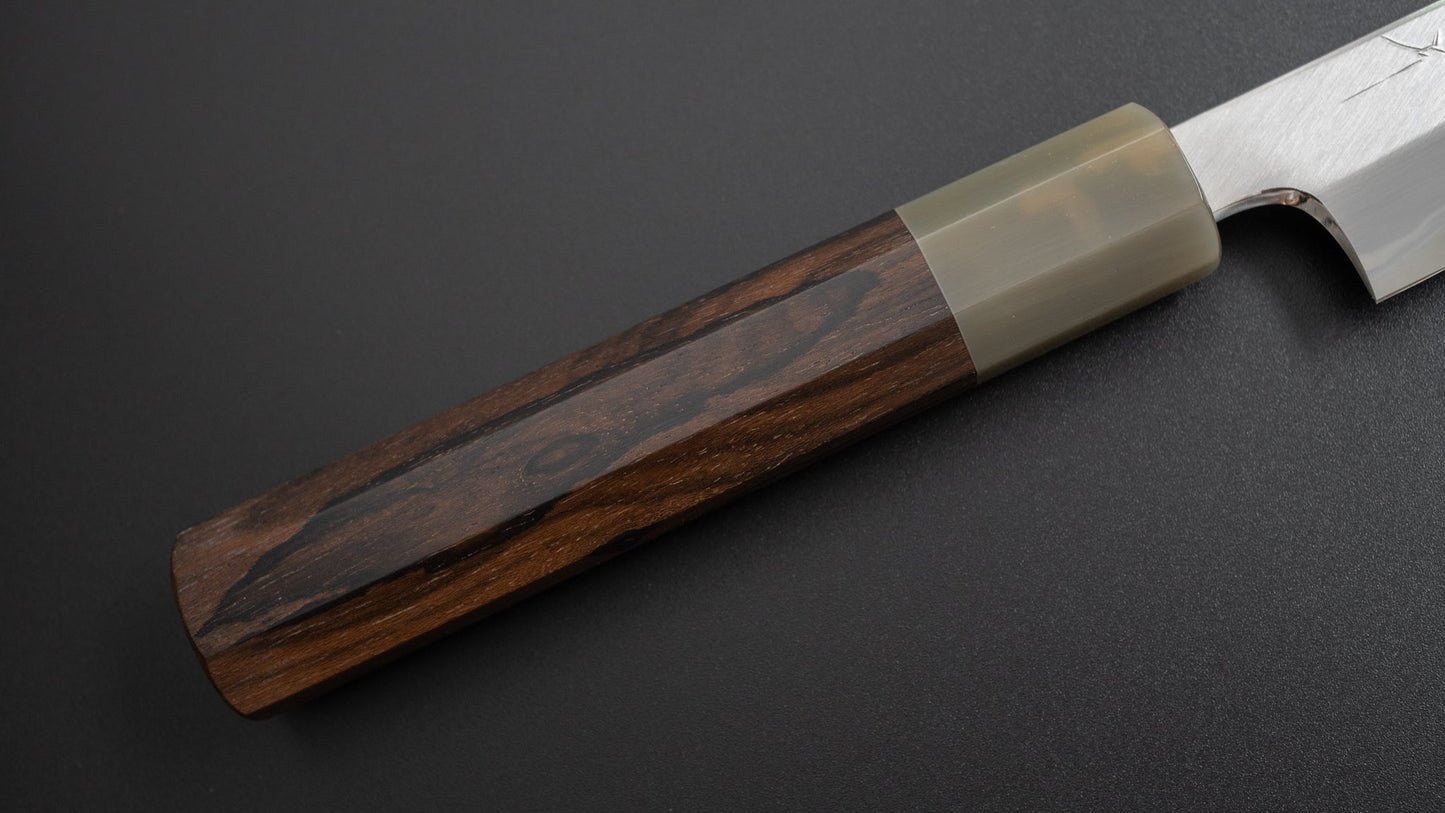 Hitohira Togashi White #1 Stainless Clad Migaki Petty 165mm Ziricote Handle - HITOHIRA