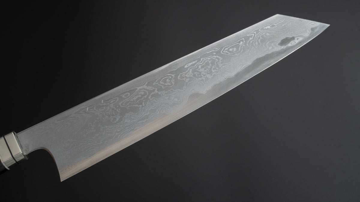 Hitohira Tanaka Kyuzo Blue #1 Damascus Kiritsuke Gyuto 240mm Fusion Ebony Handle - HITOHIRA