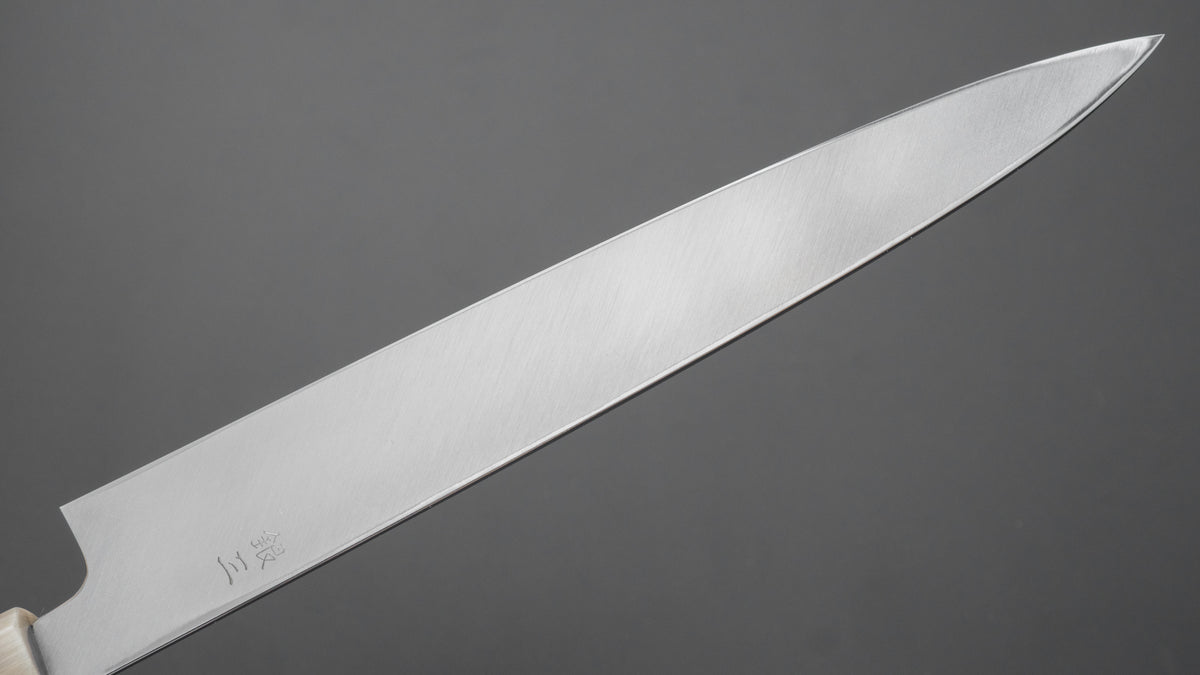 Hitohira Kikuchiyo Manzo Silver #3 Yanagiba 210mm Ebony Handle (Saya) - HITOHIRA