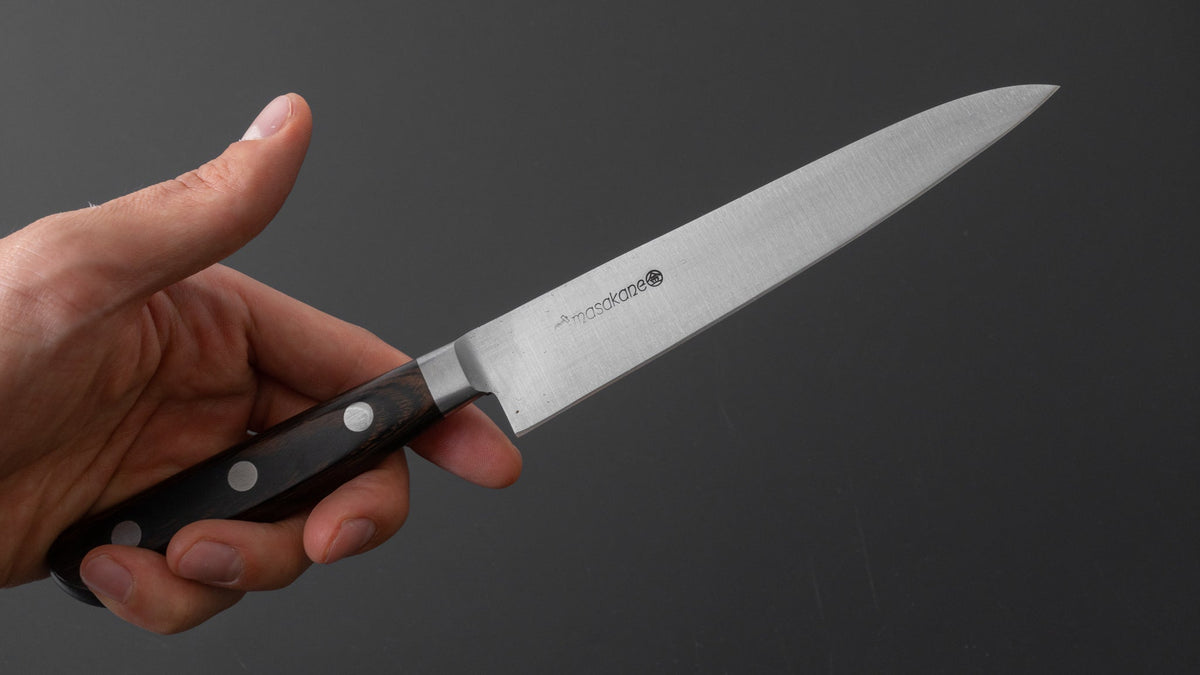 Masakane Vintage SK Petty 150mm Pakka Handle (Brown) - HITOHIRA