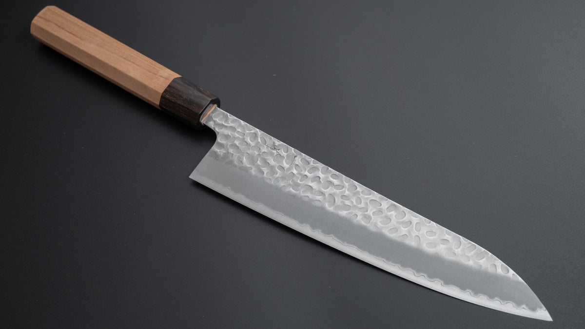 Hitohira Futana SB Migaki Tsuchime Gyuto 210mm Cherry Wood Handle - HITOHIRA