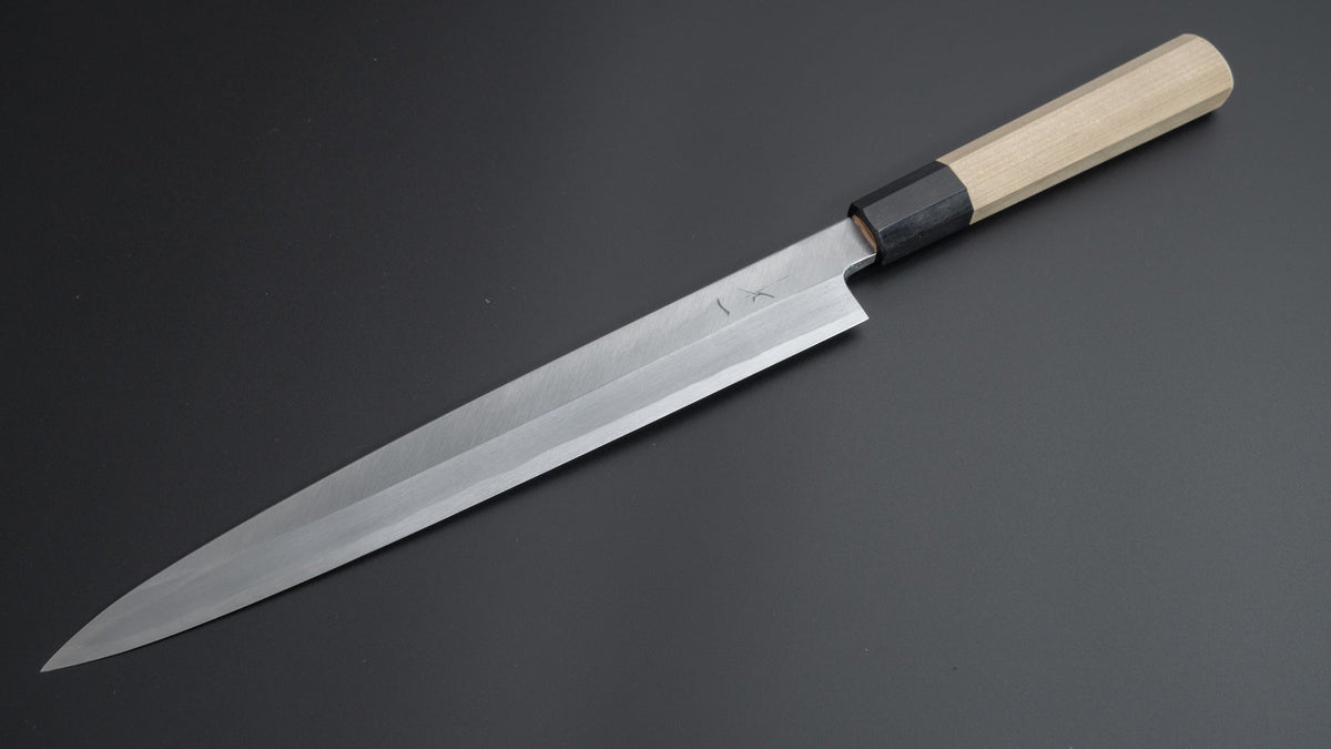 Hitohira Kikuchiyo Manzo White #3 Left-Handed Yanagiba 270mm Ho Wood Handle - HITOHIRA