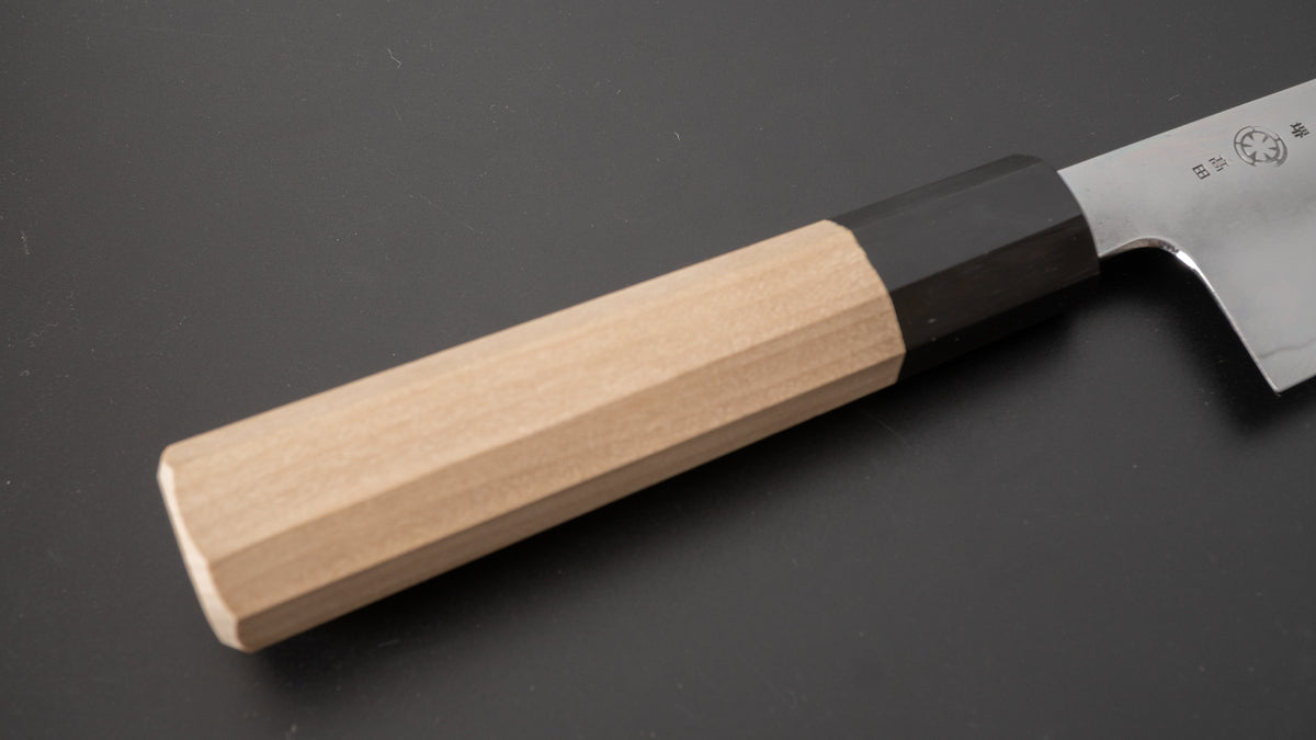 Takada no Hamono White #2 Suiboku Santoku 180mm Ho Wood Handle - HITOHIRA