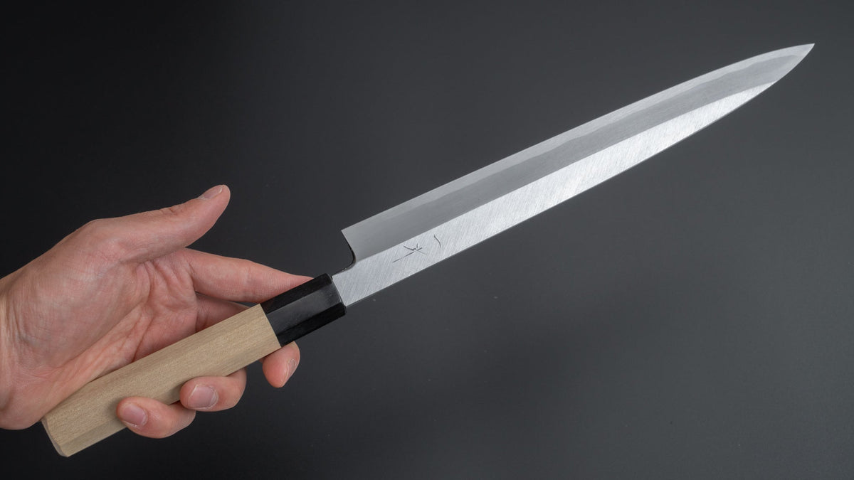 Hitohira Kikuchiyo Manzo White #3 Left-Handed Yanagiba 270mm Ho Wood Handle - HITOHIRA