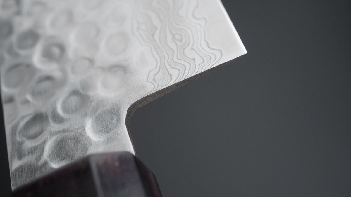 Hitohira HG Tsuchime Damascus Nakiri Rosewood Handle (Original Handle) - HITOHIRA