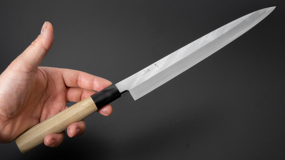 Hitohira Gorobei White #3 Yanagiba 240mm Ho Wood Handle (D-Shape) - HITOHIRA