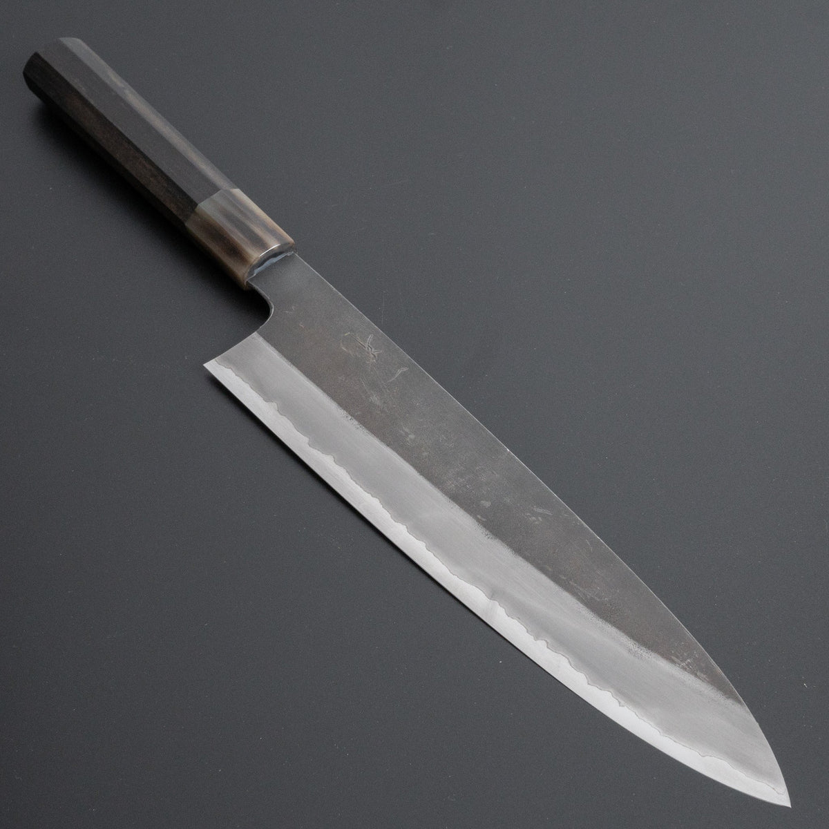 Hitohira Togashi White #1 Stainless Clad Kurouchi Gyuto 270mm Taihei Ebony Handle - HITOHIRA
