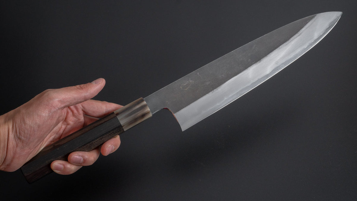 Hitohira Togashi White #1 Stainless Clad Kurouchi Gyuto 270mm Taihei Ebony Handle - HITOHIRA