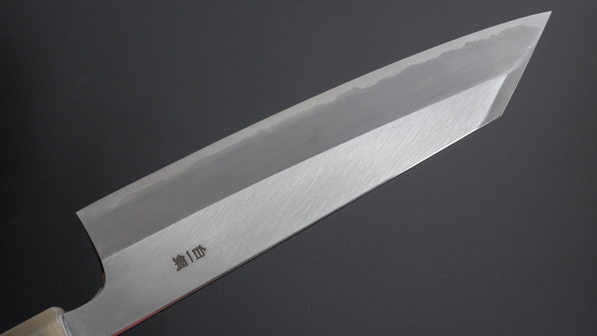 Hitohira Togashi White #1 Stainless Clad Migaki Kiritsuke Gyuto 210mm Taihei Ebony Handle - HITOHIRA