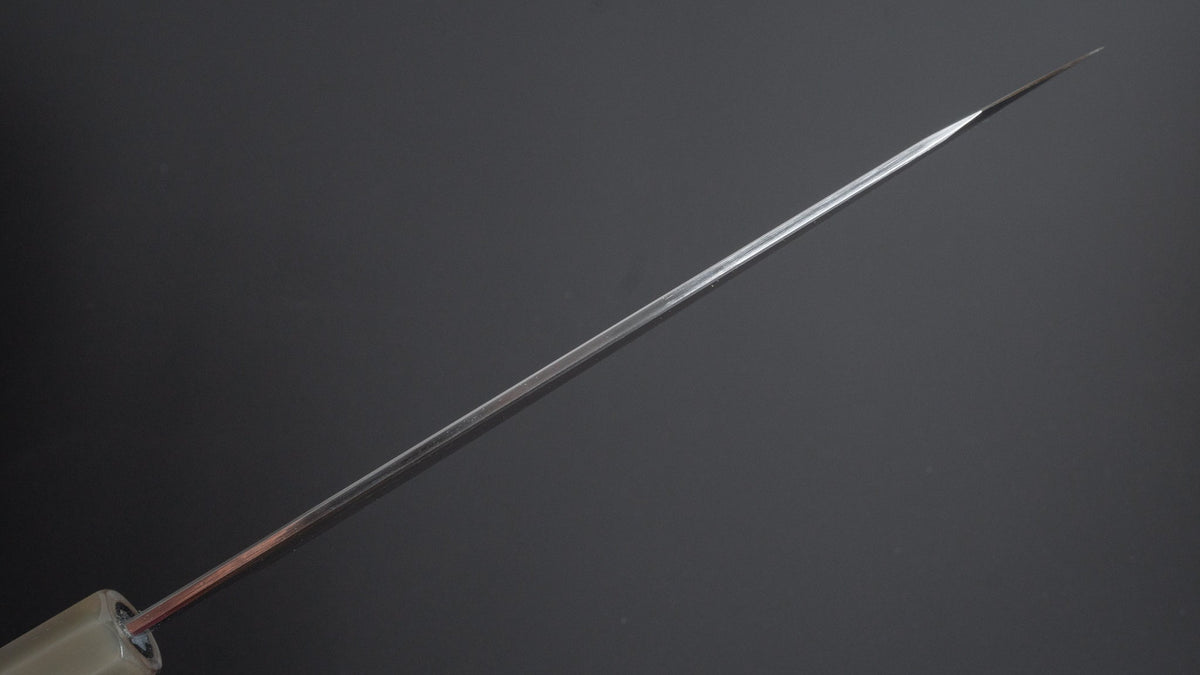 Hitohira Togashi White #1 Stainless Clad Migaki Kiritsuke Gyuto 210mm Taihei Ebony Handle - HITOHIRA