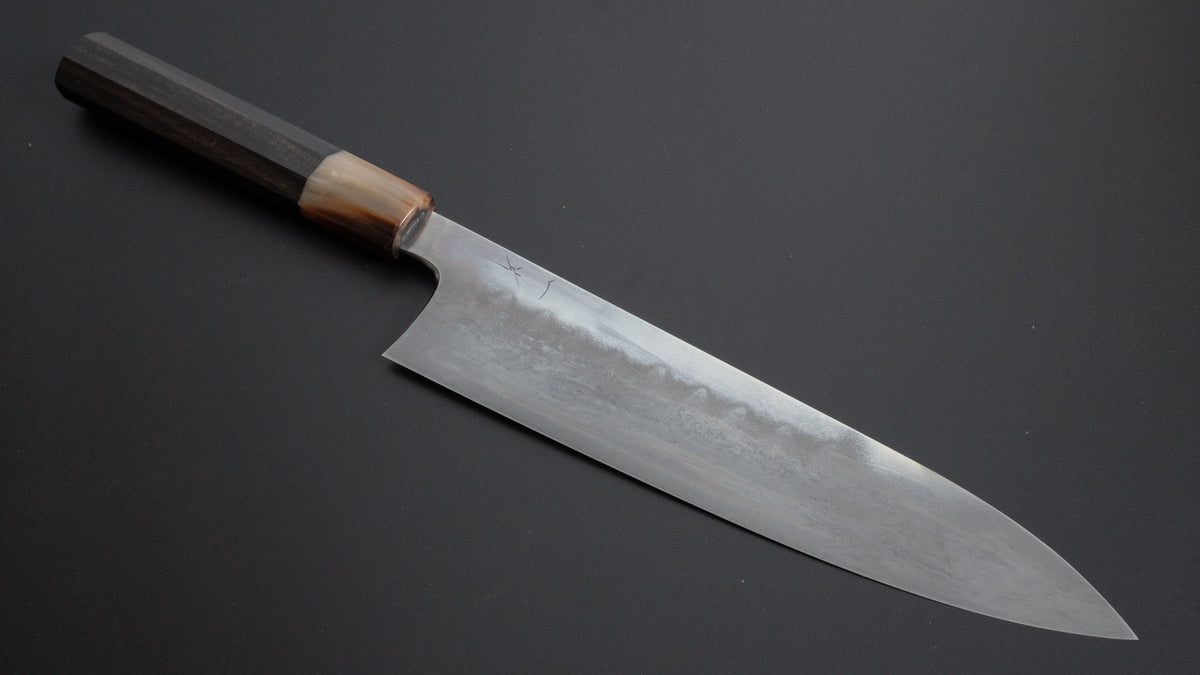 Hitohira Togashi Yohei Blue #1 Mizu Honyaki Gyuto 240mm Taihei Ebony Handle (#049/ Saya) - HITOHIRA