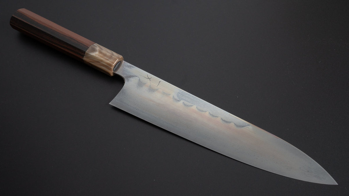 Hitohira Togashi Yohei Blue #1 Mizu Honyaki Gyuto 240mm Taihei Makassar Ebony Handle (#050/ Saya) - HITOHIRA
