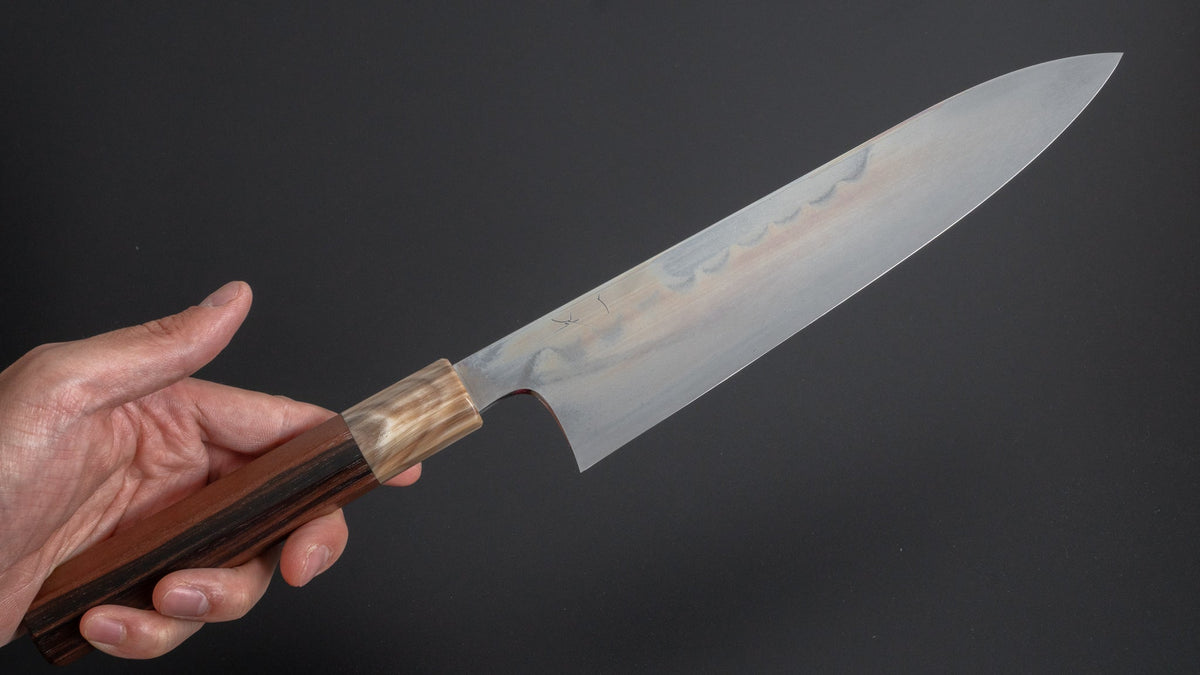 Hitohira Togashi Yohei Blue #1 Mizu Honyaki Gyuto 240mm Taihei Makassar Ebony Handle (#050/ Saya) - HITOHIRA