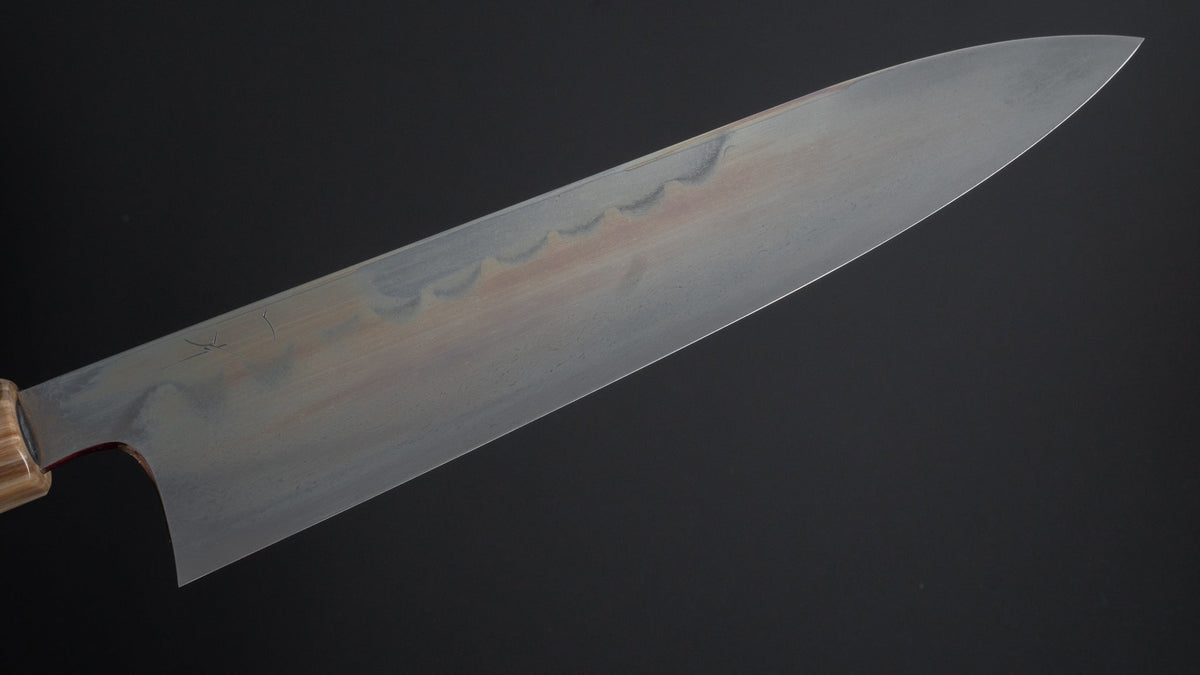 Hitohira Togashi Yohei Blue #1 Mizu Honyaki Gyuto 240mm Taihei Makassar Ebony Handle (#050/ Saya) - HITOHIRA