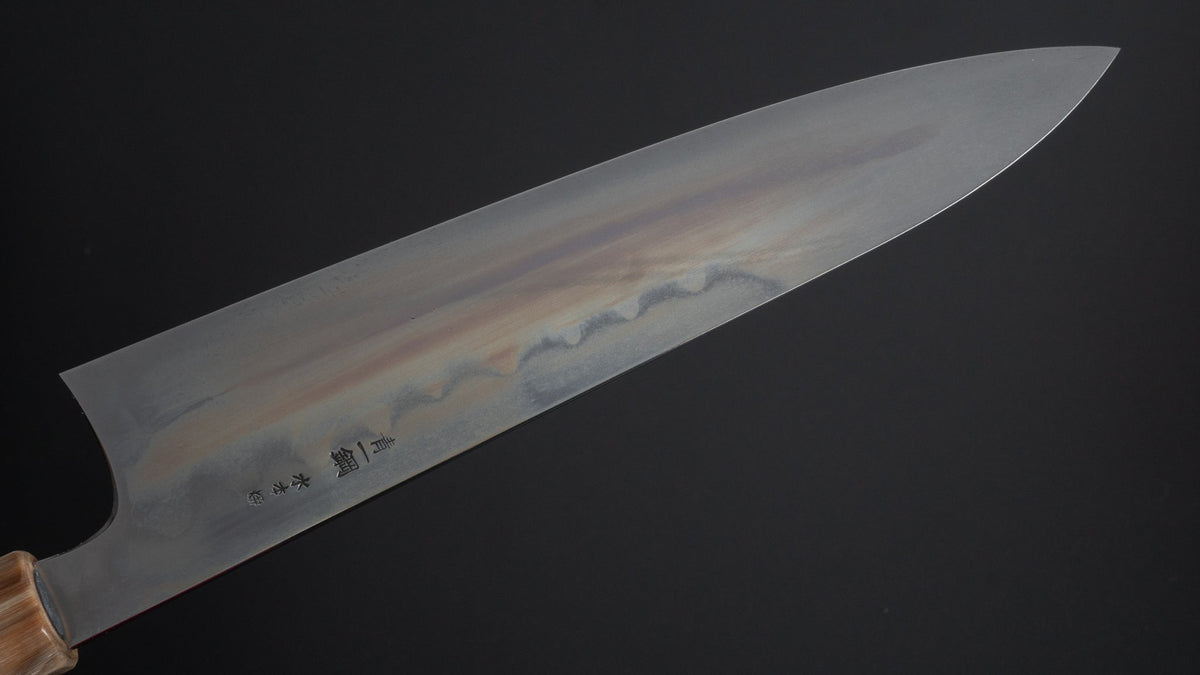 Hitohira Togashi Yohei Blue #1 Mizu Honyaki Gyuto 240mm Taihei Makassar Ebony Handle (#050/ Saya) - HITOHIRA
