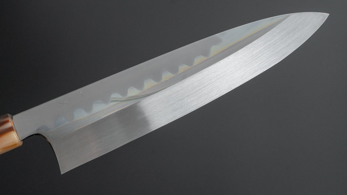 Hitohira Togashi Kyuzo White #1 Hakumon Mizu Honyaki Gyuto 240mm Taihei Masur Birch Handle (#052/ Saya) - HITOHIRA