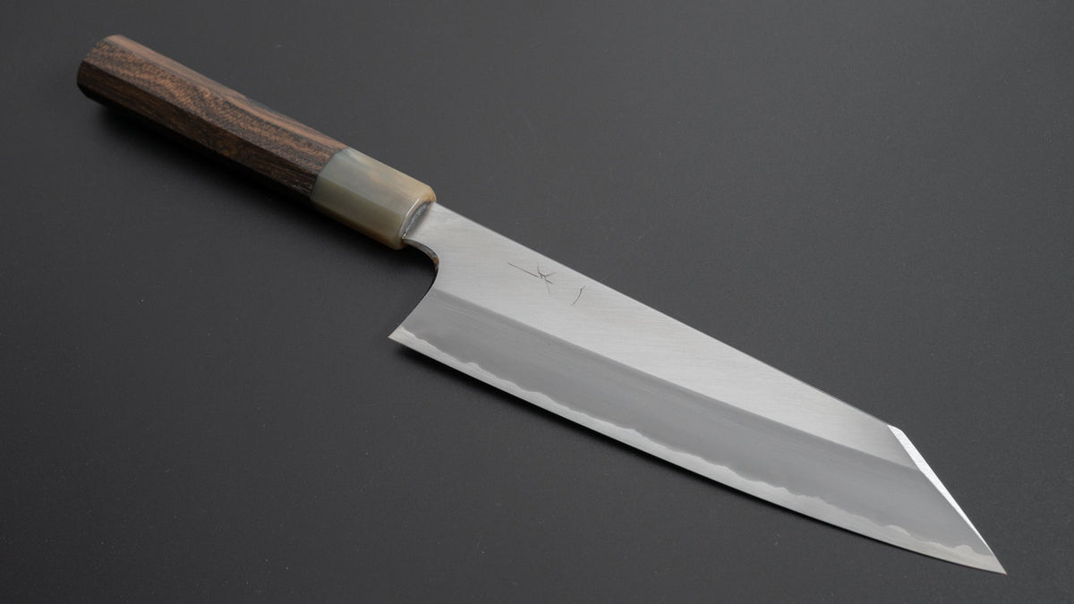 Hitohira Togashi White #1 Stainless Clad Migaki Kiritsuke Gyuto 210mm Ziricote Handle - HITOHIRA