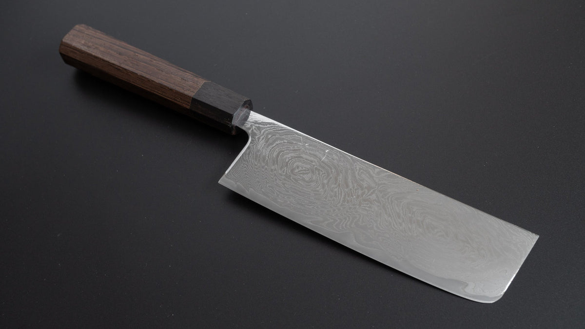 Hitohira Futana Nickel Damascus Nakiri 165mm Tagayasan Handle - HITOHIRA