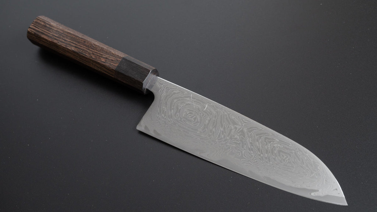 Hitohira Futana Nickel Damascus Santoku 170mm Tagayasan Handle - HITOHIRA