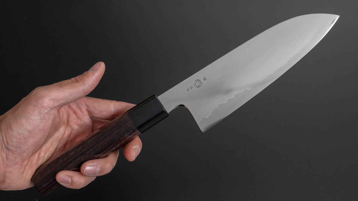 Takada no Hamono Silver #3 Suiboku Santoku 180mm Rosewood Handle (Extra Thin) - HITOHIRA