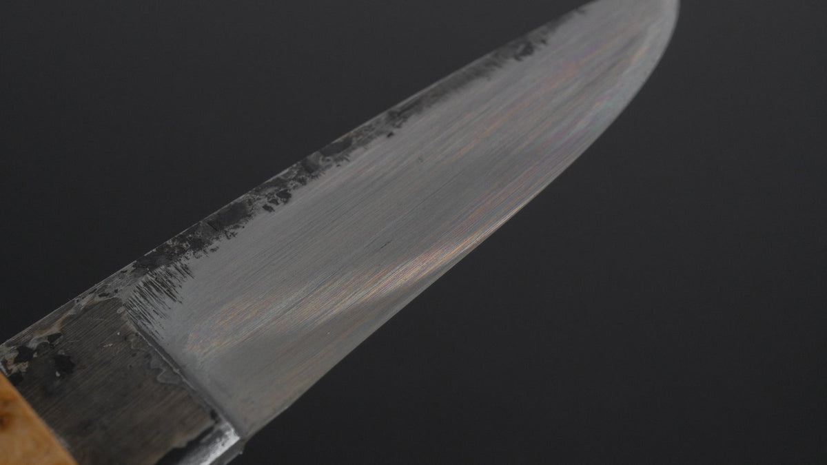 Kanatoko Work Knife Fixed Blade 60mm Elm Burl Handle - HITOHIRA