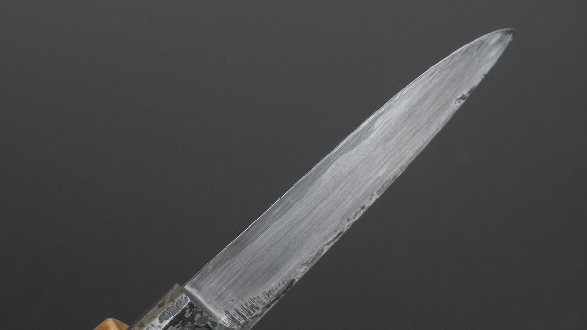 Kanatoko Work Knife Fixed Blade 60mm Elm Burl Handle - HITOHIRA