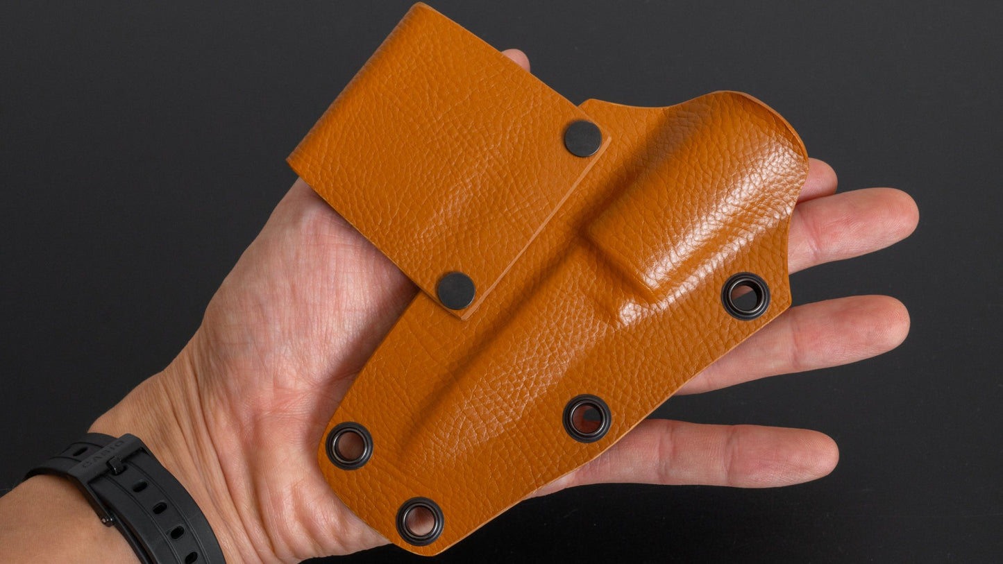 Kanatoko Work Knife Fixed Blade 60mm Elm Burl Handle - HITOHIRA