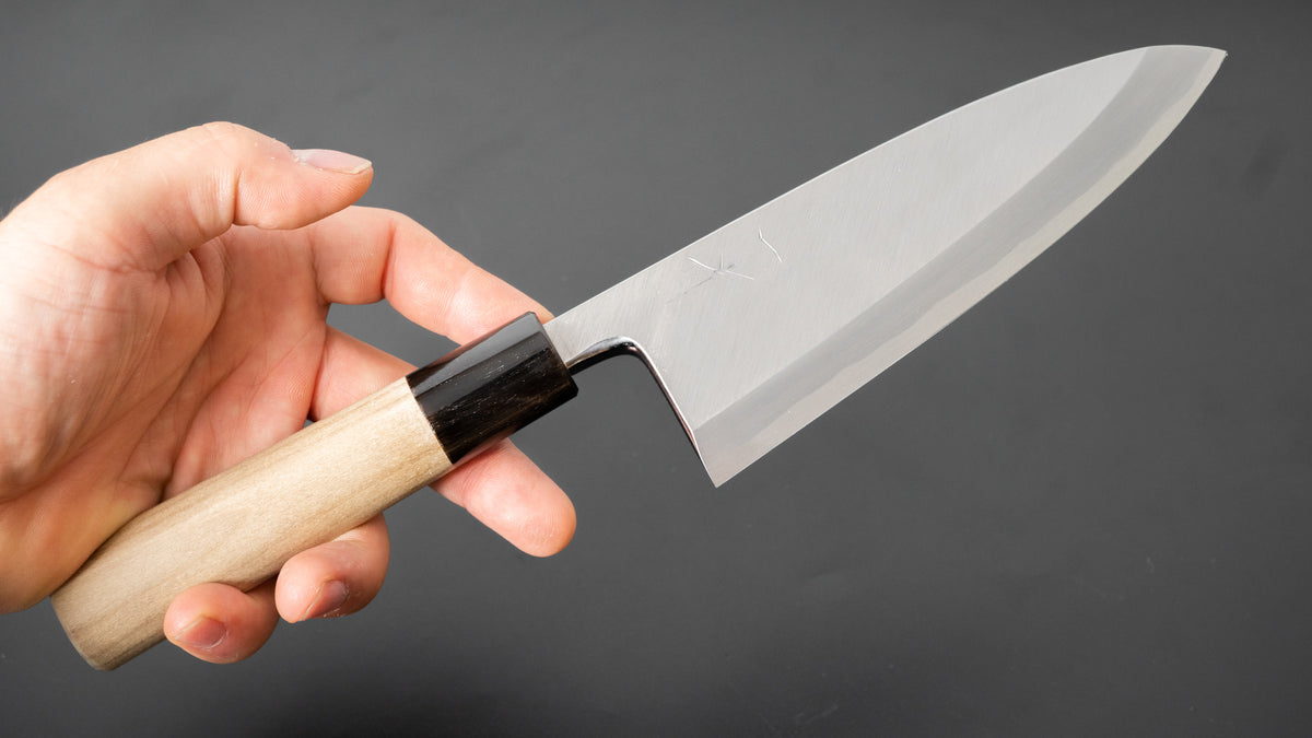 Hitohira Kikuchiyo Manzo White #3 Deba 150mm Ho Wood Handle (D-Shape) - HITOHIRA