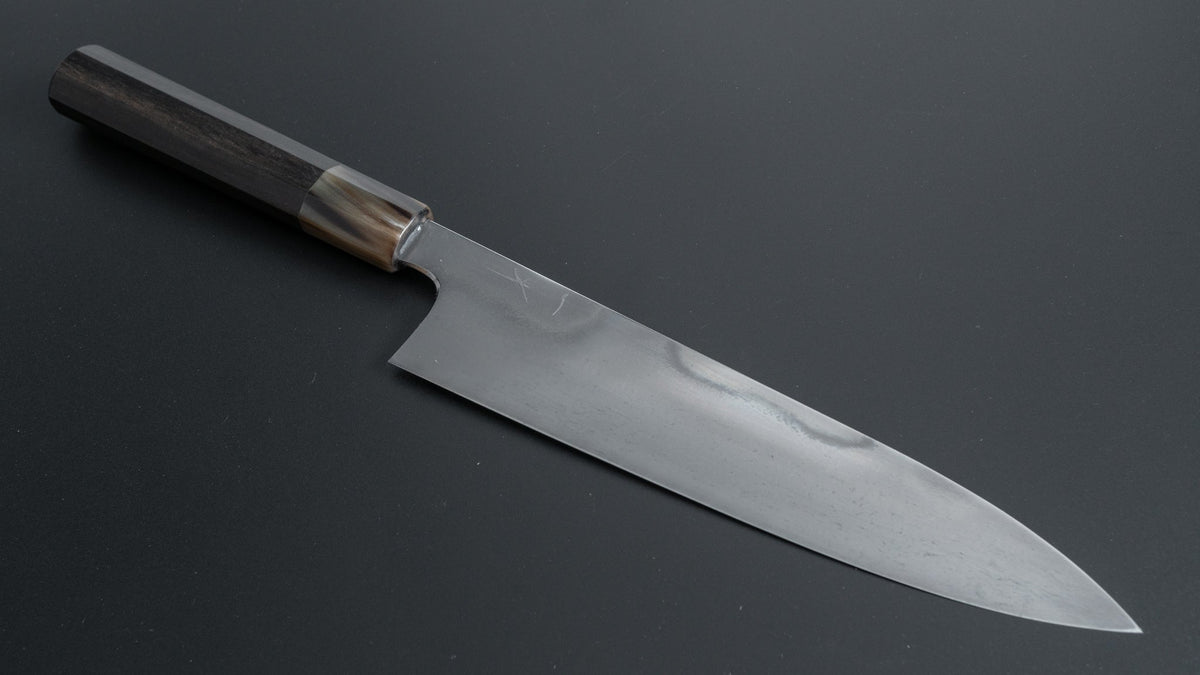Hitohira Togashi Yohei Blue #1 Mizu Honyaki Gyuto 240mm Taihei Ebony Handle (#056/ Discounted/ Saya) - HITOHIRA