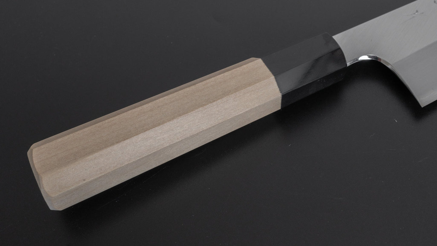 Hitohira Togashi White #1 Stainless Clad Migaki Santoku 180mm Ho Wood Handle - HITOHIRA