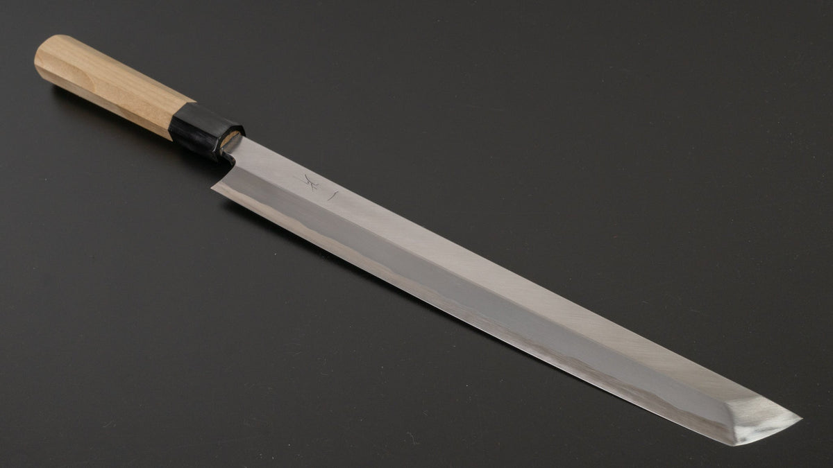 Hitohira Togashi White #1 Yanagi Sakimaru 300mm Ho Wood Handle (Saya) | HITOHIRA