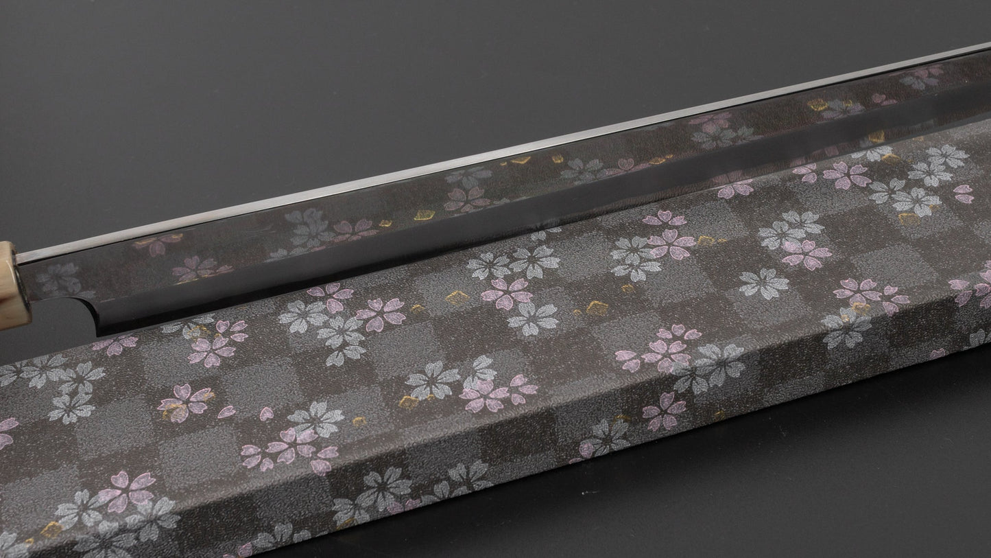 Hitohira Togashi White #1 Yanagi Sakimaru 300mm Ebony Handle (Mirror Polished/ Saya) | HITOHIRA