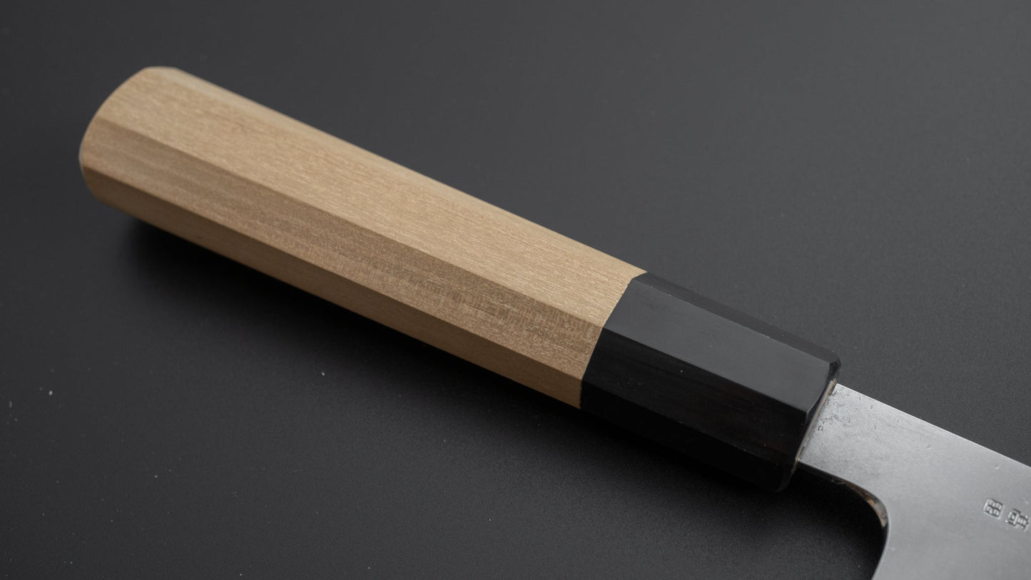 Takada no Hamono White #1 Suiboku Santoku 180mm Ho Wood Handle - HITOHIRA