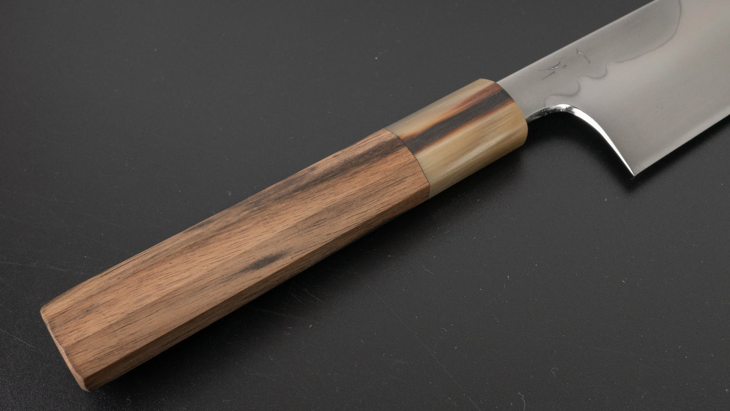 Hitohira Togashi Yohei White #1 Fuji Mizu Honyaki Gyuto 240mm Kurokaki Persimmon Handle (#015/ Saya) | HITOHIRA