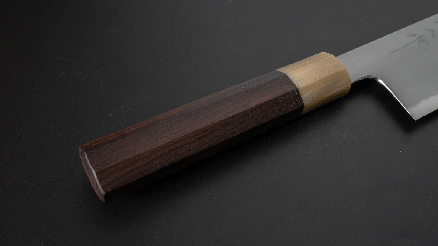 Tetsujin Blue #2 Kasumi Nakiri 180mm Taihei Rosewood Handle - HITOHIRA