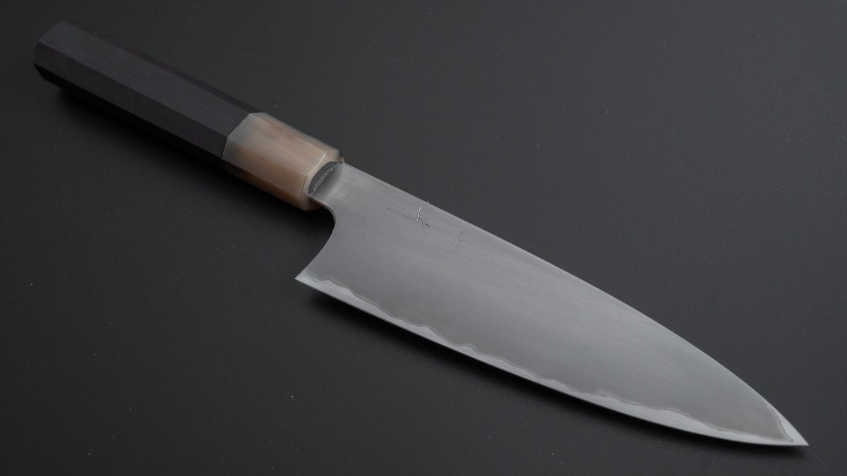 Hitohira Togashi White #1 Stainless Clad Kasumi Utility 165mm Ebony Handle - HITOHIRA