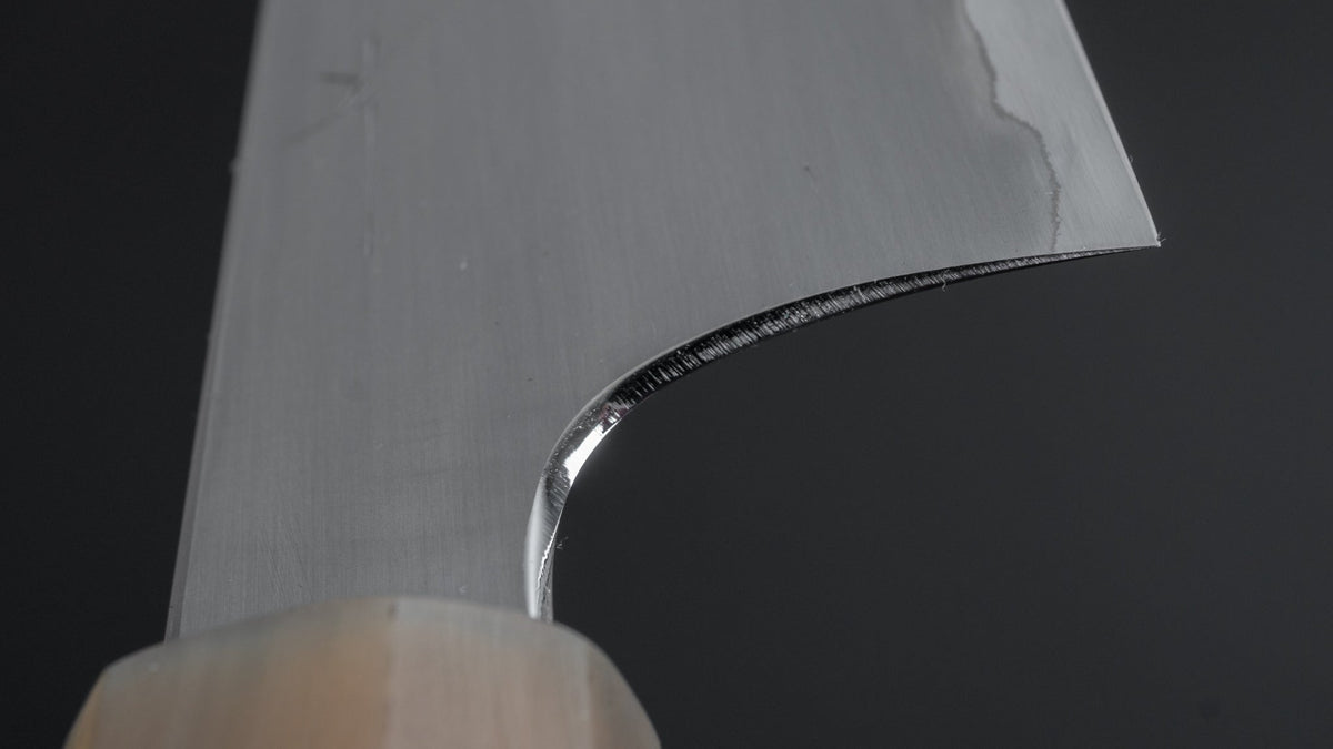 Hitohira Togashi White #1 Stainless Clad Kasumi Utility 165mm Ebony Handle - HITOHIRA