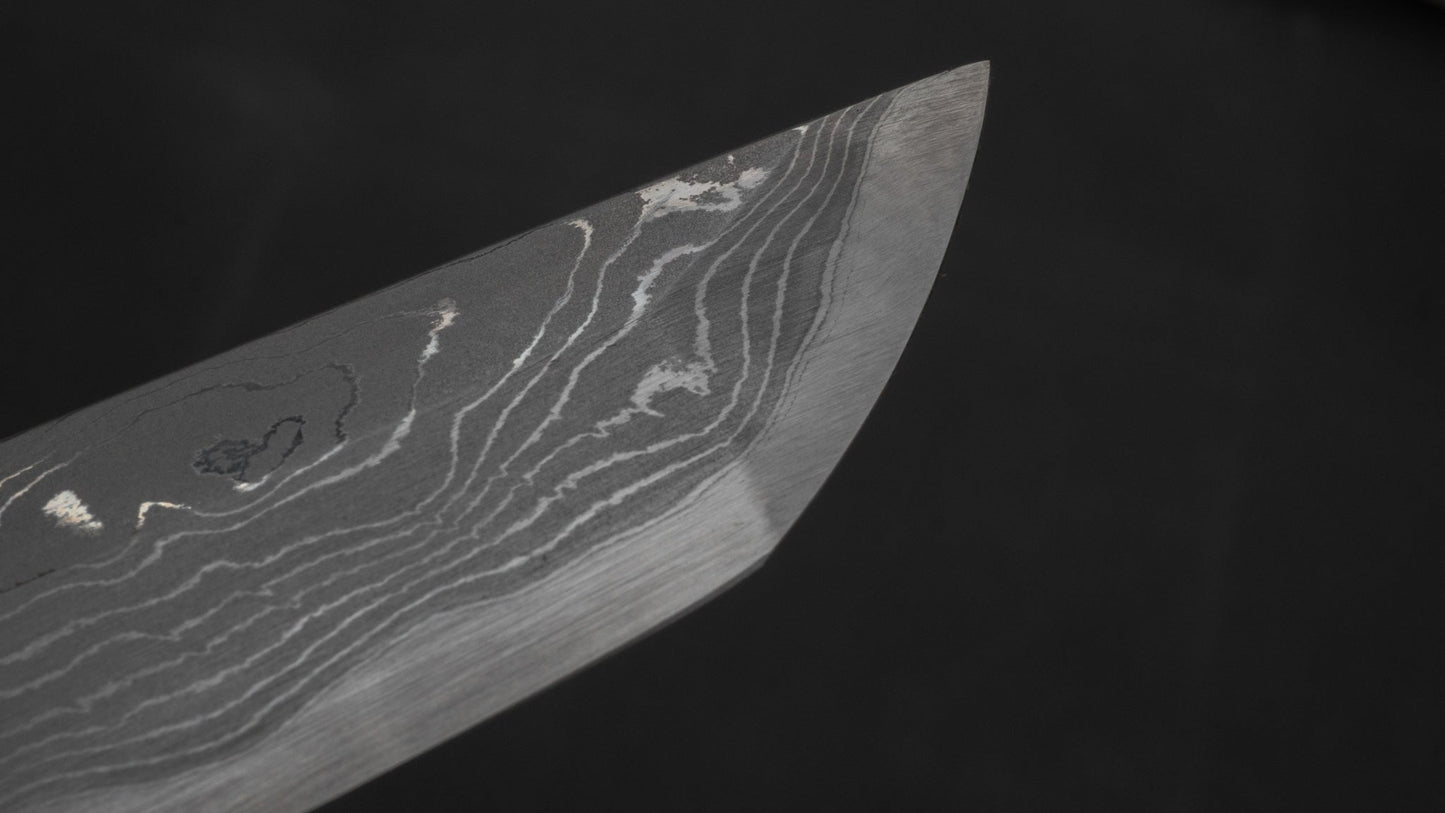 Hitohira Tanaka Mosuke Blue #1 Damascus Sakimaru Takobiki 300mm Ebony Handle (Fusion Handle/ Aike/ Discounted/ Saya) | HITOHIRA