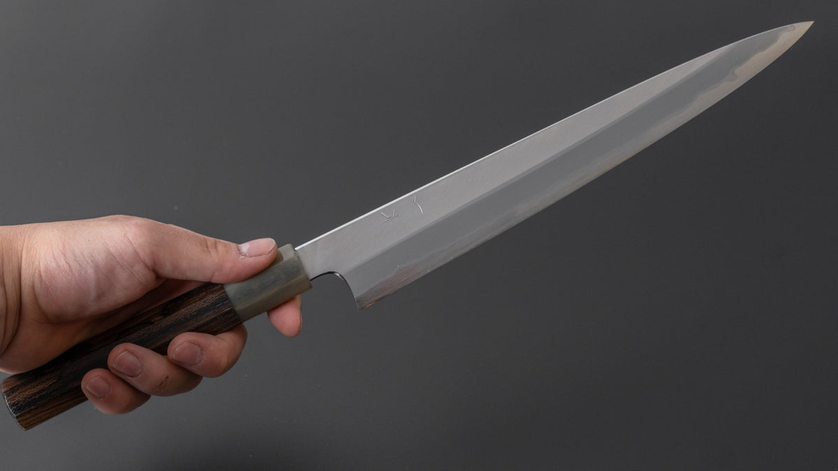 Hitohira Togashi White #1 Stainless Clad Migaki Sujihiki 270mm Ziricote Handle - HITOHIRA