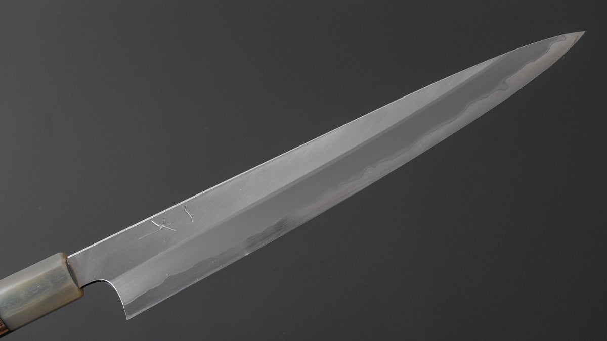 Hitohira Togashi White #1 Stainless Clad Migaki Sujihiki 270mm Ziricote Handle - HITOHIRA