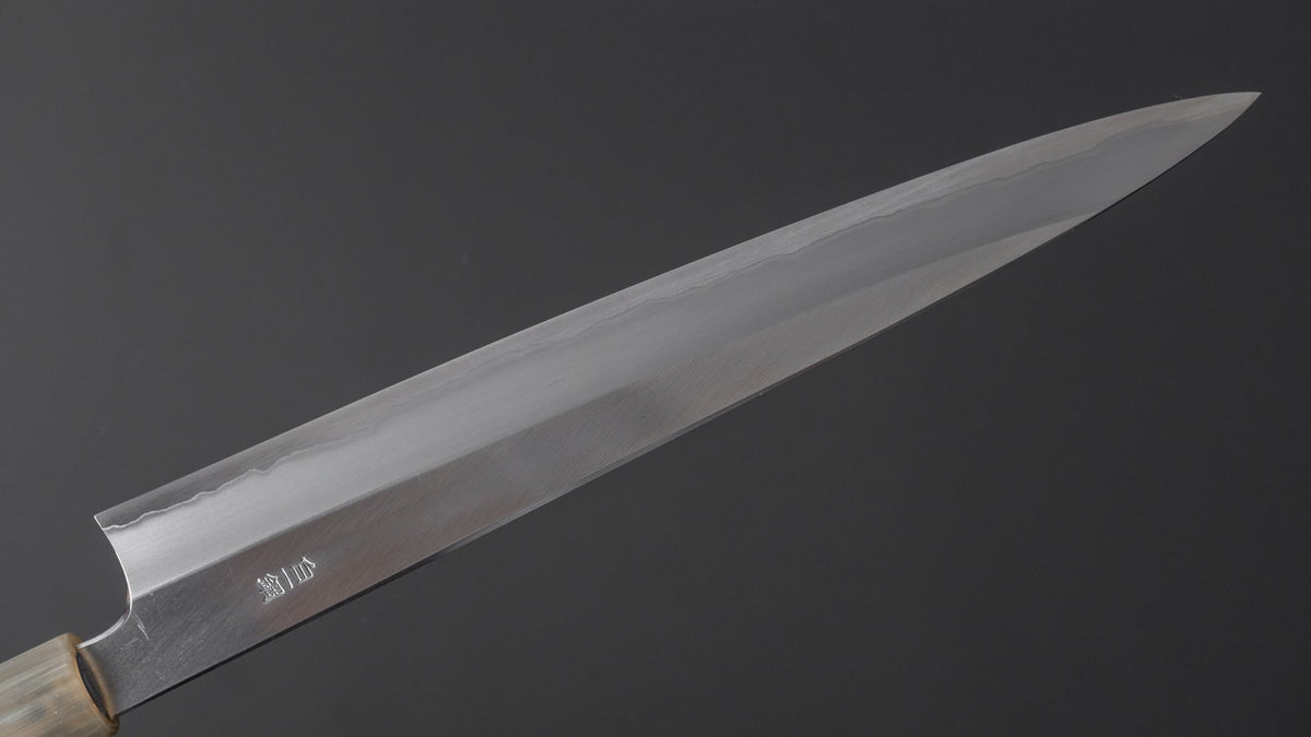 Hitohira Togashi White #1 Stainless Clad Migaki Sujihiki 270mm Ziricote Handle - HITOHIRA