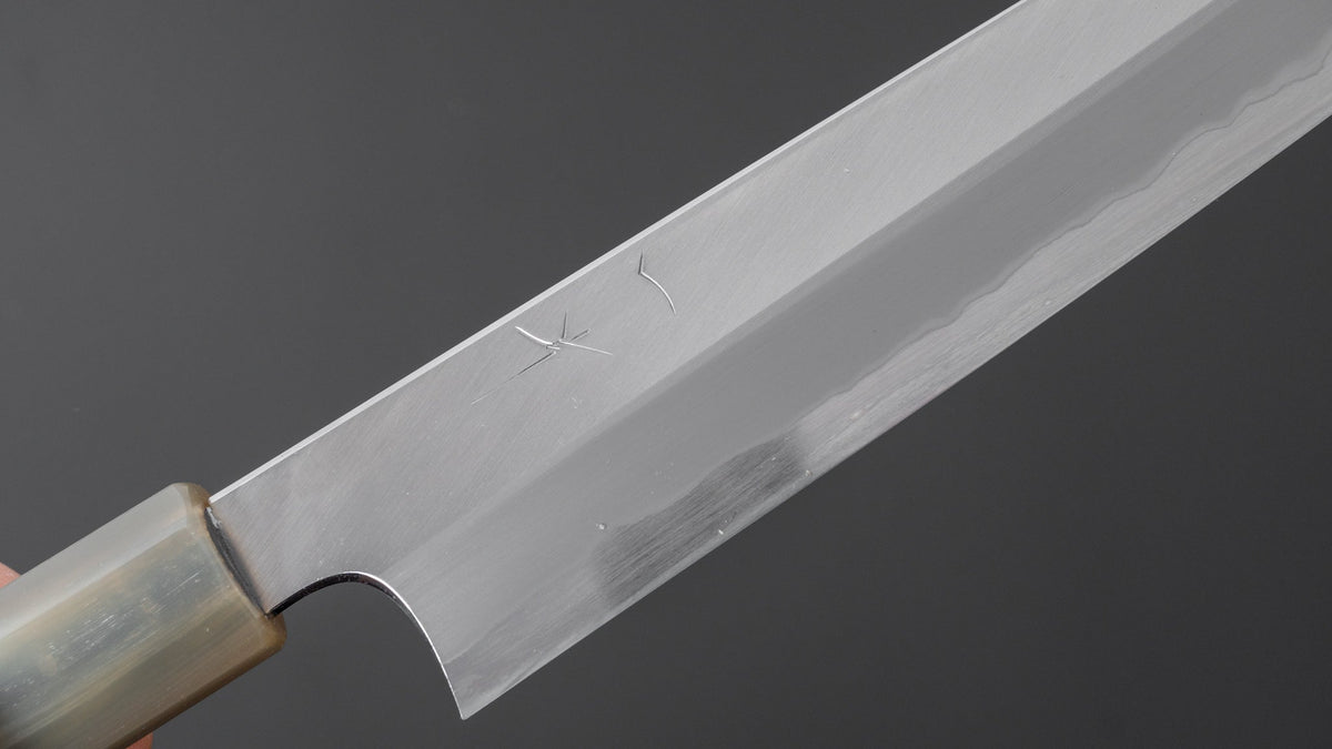 Hitohira Togashi White #1 Stainless Clad Migaki Sujihiki 270mm Ziricote Handle - HITOHIRA