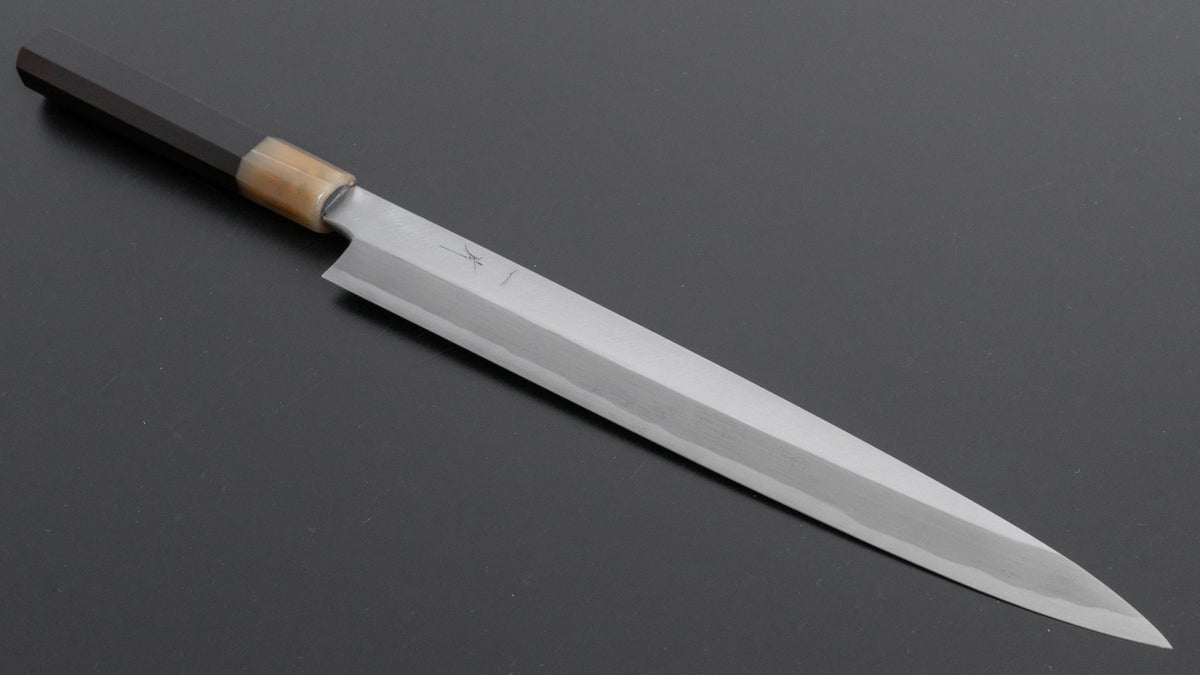 Hitohira Kikuchiyo Manzo Blue #2 Yanagiba 270mm Ebony Handle (Saya) - HITOHIRA