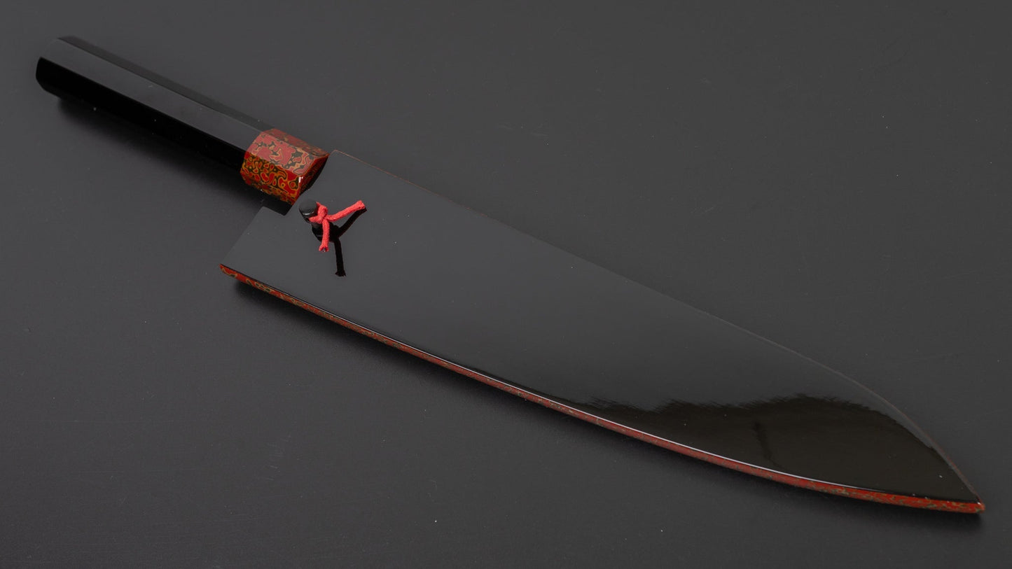 Hitohira Kikuchiyo Kyuzo Amime Silver #3 Gyuto 240mm Lacquered Handle (Traditional Tsugaru/ Saya) | HITOHIRA