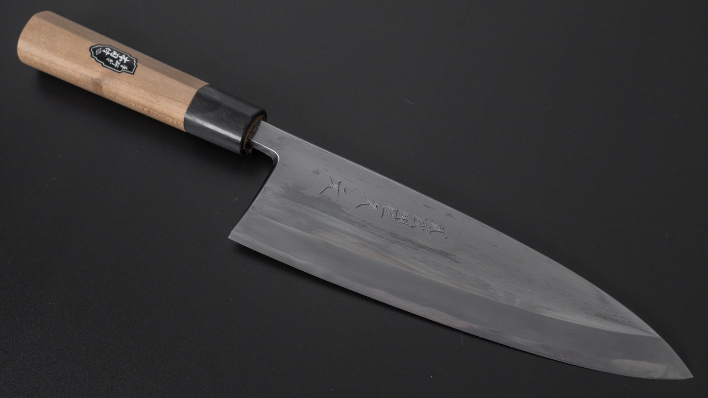 Morihei Hisamoto Mirror Polished Blue #2 Deba 225mm Ho Wood Handle - HITOHIRA