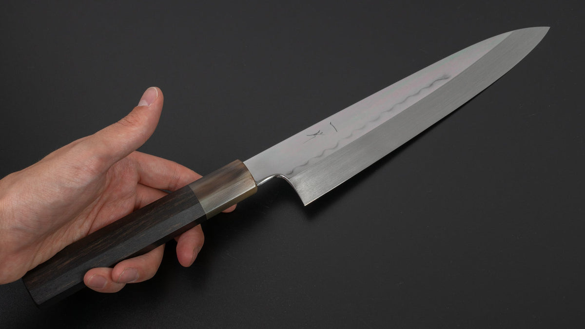 Hitohira Kikuchiyo Kyuzo Honyaki White #3 Gyuto 240mm Taihei Ebony Handle (Saya) | HITOHIRA